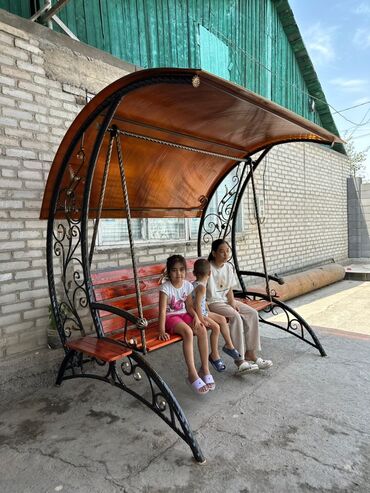 Садовые качели: Садовые качели Металл, Со спинкой, С крышей — 2