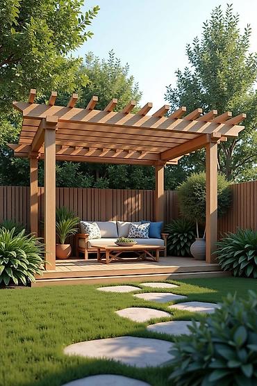 Sifarişlə digər bağ mebeli: Açıq məkan üçün taxta pergola - İstifadə sahəsi: həyət, bağ, teras — 2