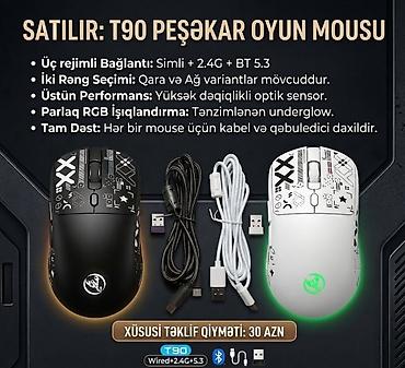 planşet apple: Yeni T90 Üç Rejimli RGB Oyuncu Mousu Həm oyun, həm iş, həm də gündəlik — 1