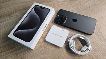 Apple iPhone: IPhone 15 Pro Max, 256 GB, Black Titanium, Zəmanət, Face ID, Sənədlərlə