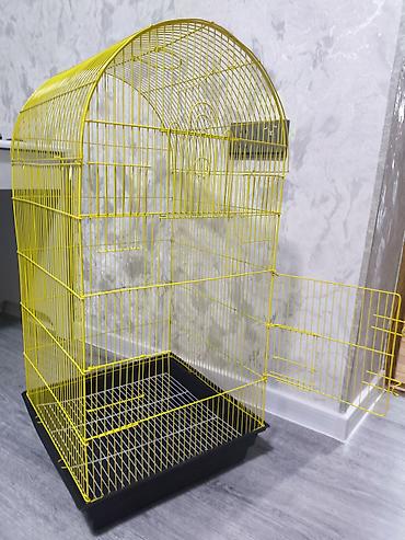 Qəfəslər: Böyük ölçülü quş qəfəsi - Material: möhkəm metal barlar, açıq sarı — 4