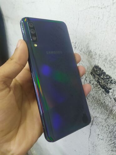 samsung mobil: Samsung Galaxy A50, 128 ГБ, цвет - Голубой, Отпечаток пальца, Face ID