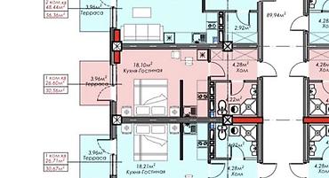 1 комната: 1 комната, 31 м², 4 этаж — 2