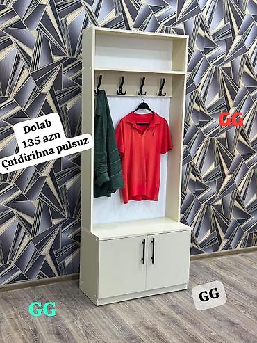 Rahat və funksional dəhliz dolabı - Model: asılqanlı və ayaqqabılıqlı
