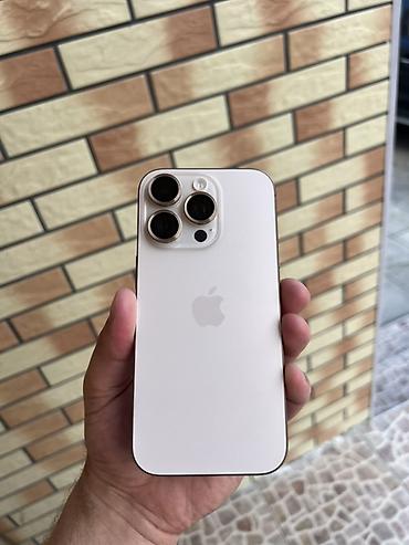 iphone 15 ağ: IPhone 16 Pro, 256 GB, Desert Titanium, Barmaq izi, Face ID, Sənədlərlə — 1