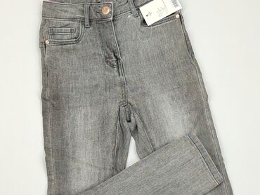 ciemno szare jeansy: Spodnie jeansowe, Pepperts!, 8 lat, 128, stan - Idealny