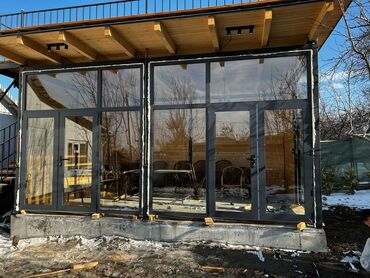 Алюминиевые окна на заказ: Алюминиевое окно на заказ, Тип окна: Витражные, Фасадные, Балконные, Бесплатная установка, Без рассрочки — 25