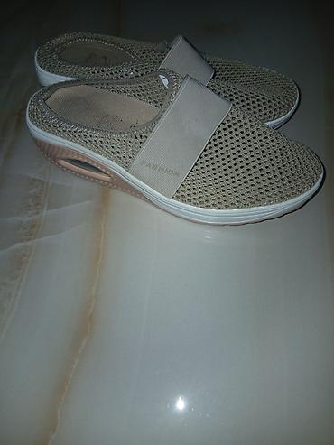 papuce sa plutom: Ženske slip-on patike/saboti - Boja: bež sa belim đonom i — 3