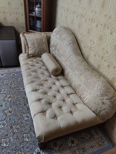 диван раздвижной бу: Кушетка диван, түсү - Саргыч боз, Колдонулган