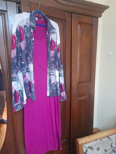 ретро платье: Повседневное платье, Лето, Длинная модель, Хлопок, Платье-рубашка, XL (EU 42)