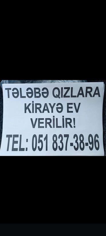 Kirayə mənzillər: Tələbə qızlar üçün kirayə mənzil. - Yaşayış üçün mebel və texnika ilə