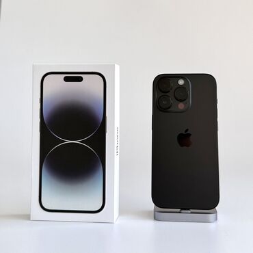 Apple iPhone: IPhone 14 Pro, Б/у, 128 ГБ, Black Titanium, Зарядное устройство, Защитное стекло, Чехол, 86 %