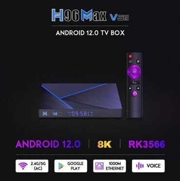 Aksesoari za TV i video: Android boks- h96max v56- 8/64gb- 1000m- 8k-2.4/5g- os-12 - garancija — 2