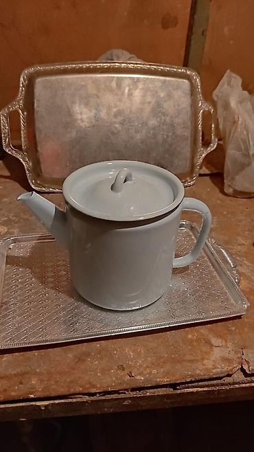 çaynı serviz: Çay dəsti, rəng - Narıncı, Metal, 1 nəfərlik, SSRİ — 4