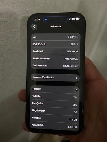 ipad 8 64: IPhone 16, 128 GB, Qara, Qırıq — 2