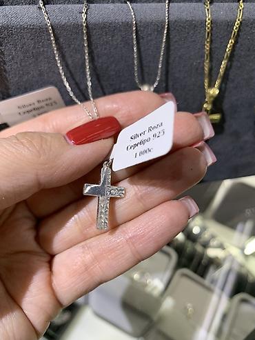 Серебряные кулоны и подвески: Кулон, Проба 925, Без вставки, Унисекс, Форма: Крестик — 4