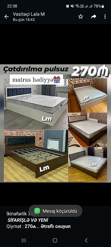 İkinəfərlik _*TAXT*_ _*SİFARİŞLƏ VƏ YENİ*_ Qiymət : *270₼* Ölçü