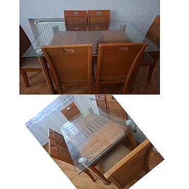 İşlənmiş, Açılmayan, Dördbucaq masa, 6 stul