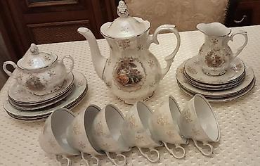 Çay dəsti, rəng - Ağ, Farfor, Madonna, 6 nəfərlik, Çexiya
