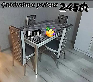 Masalar və oturacaqlar: Mətbəx üçün, Yeni, Dördbucaq masa, 4 stul — 1
