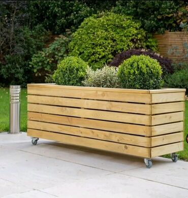 Bitkilər üçün dibçəklər: Dibçək Ağacdan dekorativ çiçək/bitki qutuları - Material: təbii — 3