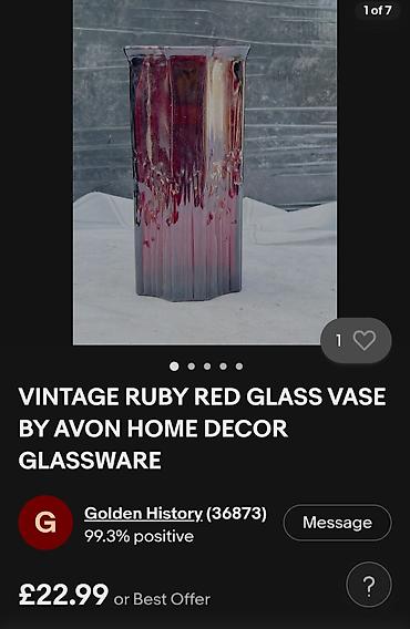 luster ikea: Vaza Avon,rubin boje iz 1970/80te.god. Avonova vaza rubin — 4
