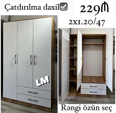 dehliz dolab: Yeni, 3 qapılı, Siyirməli, Taxta, Açılan, Düz dolab — 1