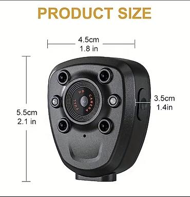 səs yazan yüklə: Mini bədənə taxılan HD kamera – klipsli - Kompakt ölçü: 5.5 × 4.5 × — 2