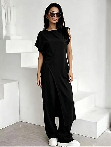 vera handmade: Ženski komplet – asimetrična tunika + široke pantalone-2999 din 
S M L — 2