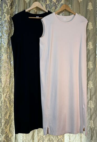 Женская одежда: Сарафан Uniqlo,оригинал,размер S-M,хлопок-трикотаж Платье из шелка с