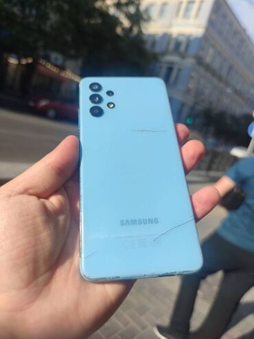 Samsung Galaxy A32, 64 GB, rəng - Göy, Zəmanət, Barmaq izi, İki sim kartlı