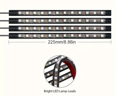 Digər alətlər: Avtomobil üçün ayaq altı işıqları usb ilə işləyir 7 rəngli ritmə görə