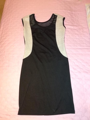 crna šljokičasta haljina: S (EU 36), M (EU 38), L (EU 40), bоја - Crna, Drugi stil, Kratkih rukava