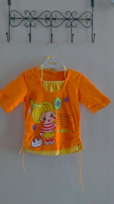 бу тунике: Детский топ, рубашка, цвет - Оранжевый, Б/у
