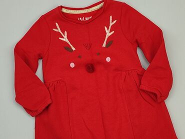 czerwona sukienka świąteczna: Sukienka, F&F, 2-3 lat, 92-98 cm, stan - Idealny