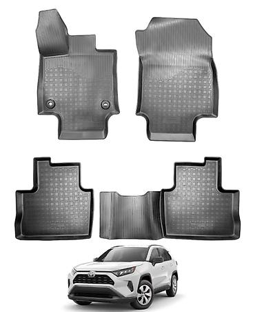 полики рав 4 2020: 3D Резиновые Полики Для салона Toyota, цвет - Черный, Новый, Самовывоз, Платная доставка — 1