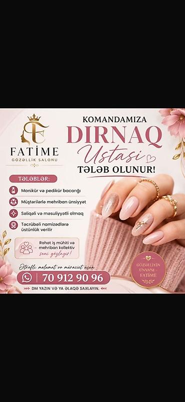 daye iş: Dırnaq ustası tələb olunur, Yerin icarəsi — 1