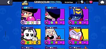 mustuk: Brawl Stars oyunu üçün inkişaf etmiş hesab - Kupa yolu: 47 979 - — 7