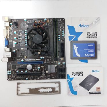 Ana platalar: Ana Platası MSI Ana Plata "DDR3 MSİ FM2-A55-P33+AMD A8 5500+Kuler+16GB Ram+128GB SSD", İşlənmiş — 2