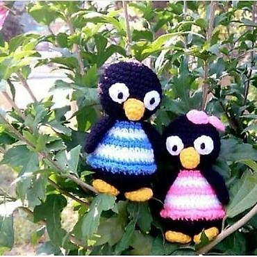 pinqvin oyuncaq: Amigurumi toxunma oyuncaq dəsti – pingvin cütlüyü - Modellər: 2 ədəd — 1