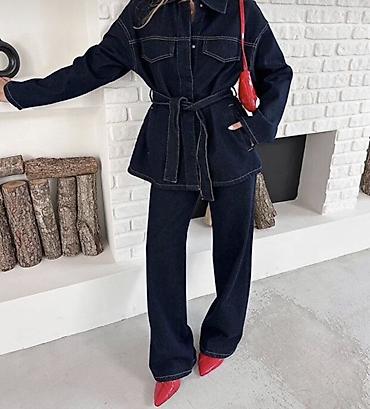 iqos iluma prime i: Jeans takım – tünd mavi rəngdə iki hissəli dəst. - Ölçü: M - Üst — 2