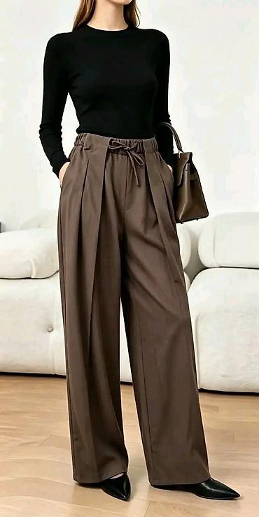 torbica chloe: Ženske široke pantalone visokog struka, elegantnog i modernog kroja — 1
