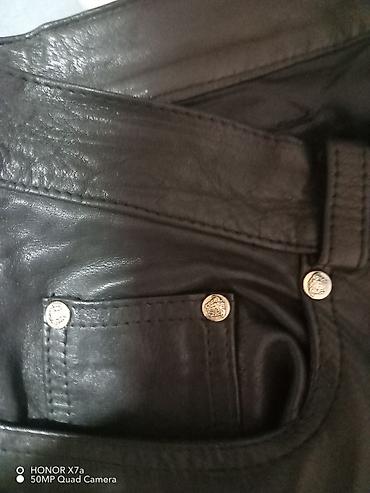 kožne patike: Muške kožne pantalone Versace Jeans Couture Unisex - Materijal — 10