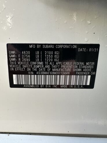 Subaru: Subaru Legacy: 2021 г., 2.5 л, Вариатор, Бензин, Седан — 8