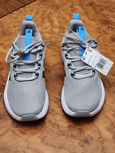 Kişi ayaqqabıları: Adidas kişi qaçış/idman krossovkaları - Rəng: boz üst hissə, qara üç — 7