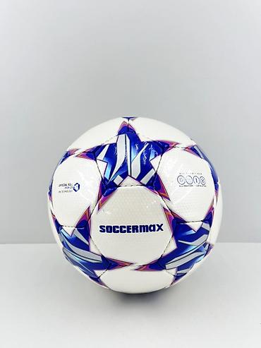 ay topu: №: 8684 Məhsulun adı: Futbol üçün top Soccermax, ağ/göy, ölçü 4 Brend — 2