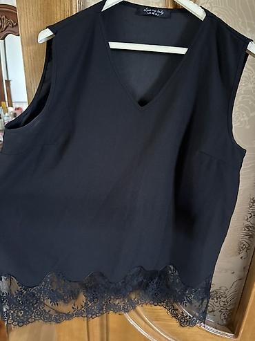 kiko tonal krem: Qadın bluz – qolsuz, V formalı yaxalıq, qara rəng. - Model: düz kəsim — 2