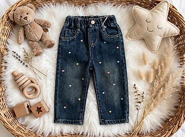 polo şalvar: Uşaq cins şalvarı - Material: yumşaq denim (pambıq əsaslı), nəfəsalan — 1