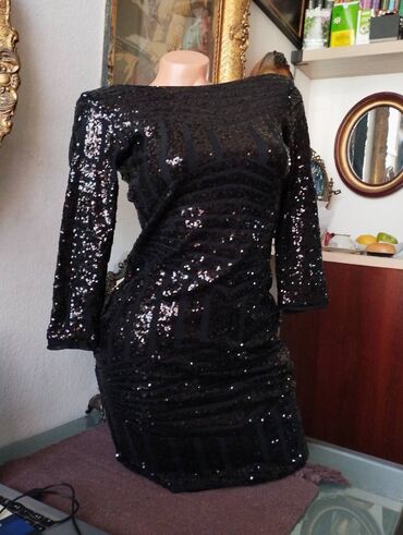 haljine za klub: S (EU 36), color - Black, Cocktail, Long sleeves