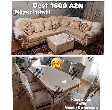 Divan və masa dəstləri: Künc divan və masa desti yeni — 1